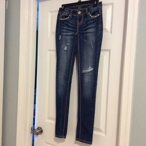 Girls Junior Denim Jeans Size 1 Almost Famous